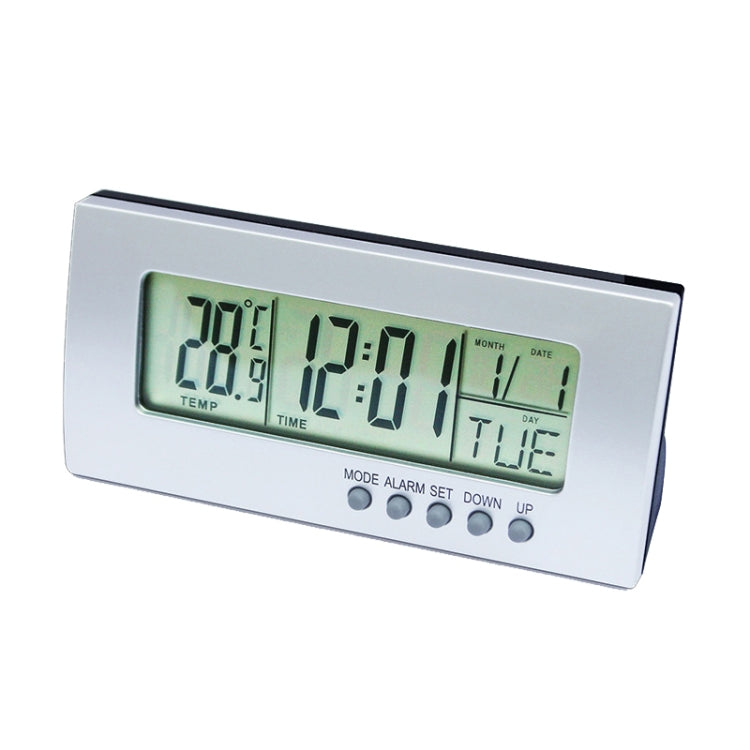 Mini Bed Desk Smart Alarm Calendar Temperature Digital Clock(Silver+Black)