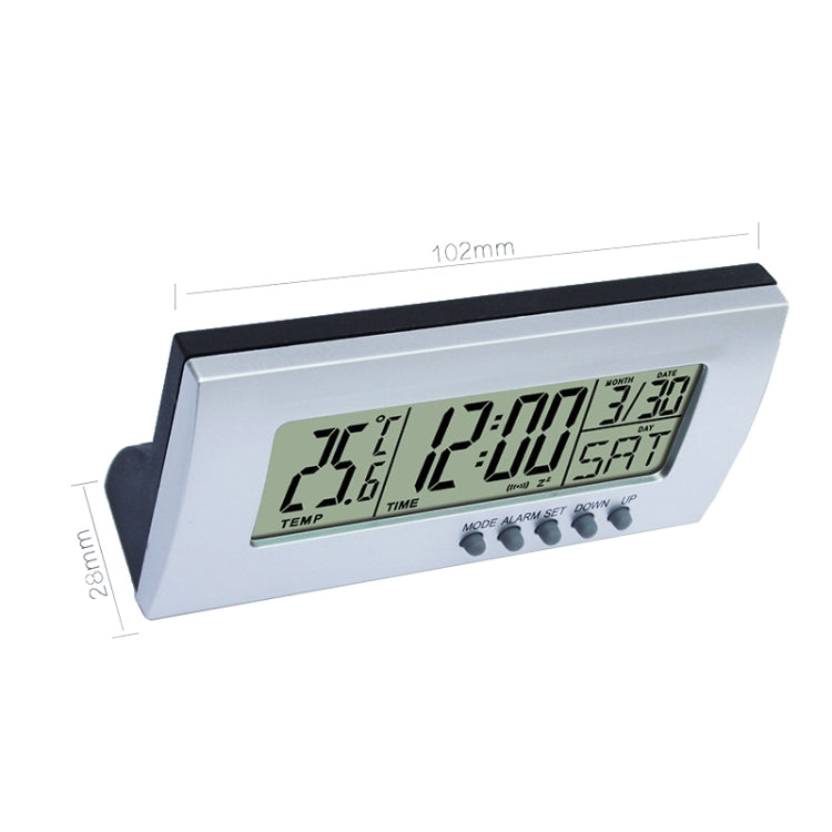 Mini Bed Desk Smart Alarm Calendar Temperature Digital Clock(Silver+Black)