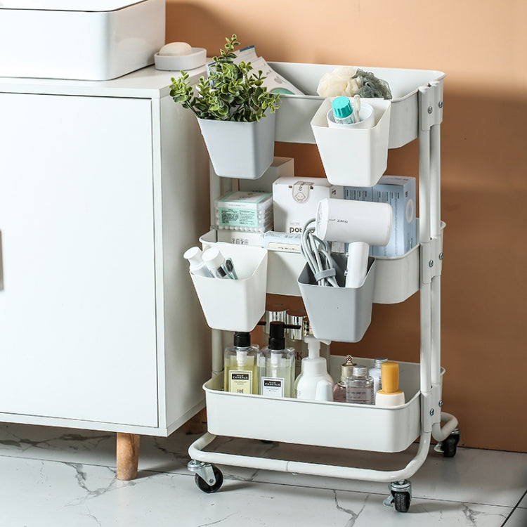 4 PCS Home Cart Back Hanging Plastic Storage Basket