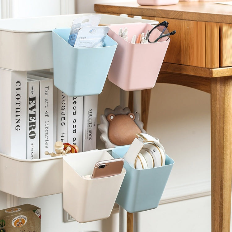 4 PCS Home Cart Back Hanging Plastic Storage Basket