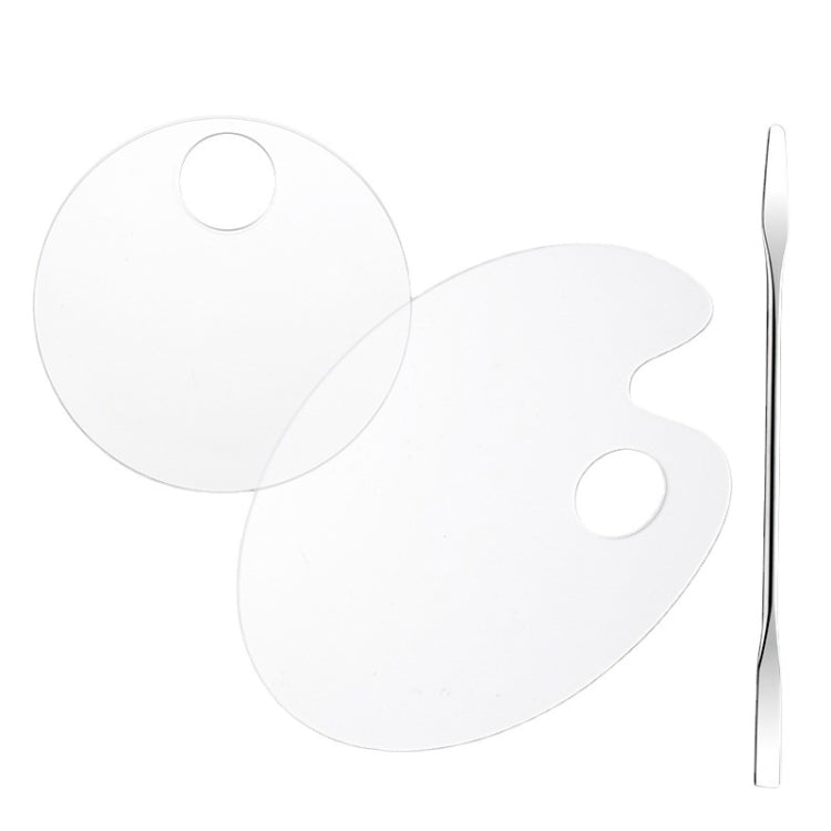 5 PCS Acrylic Makeups Manicure Transparent Palette With Color Stick, Specification: Elliptical Plate+Stick