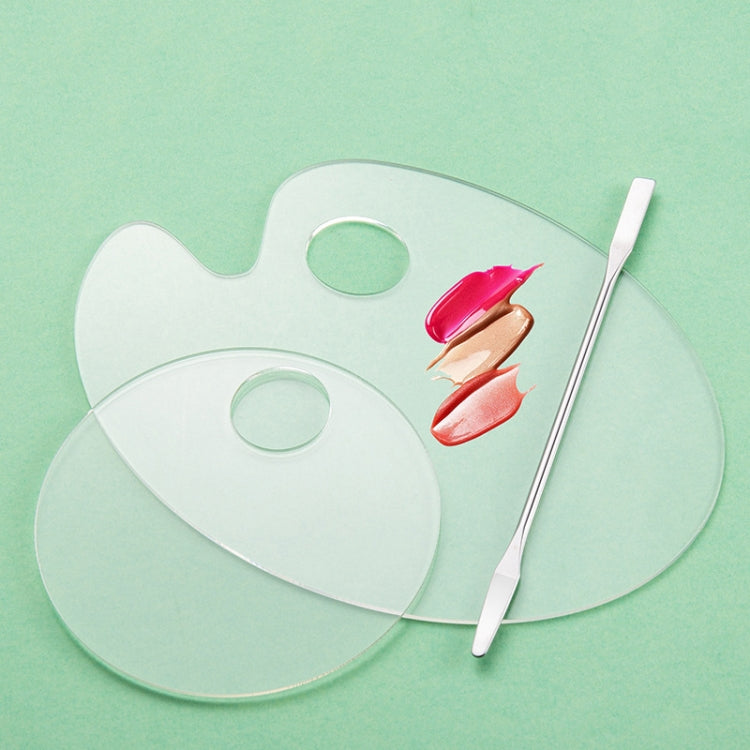 5 PCS Acrylic Makeups Manicure Transparent Palette With Color Stick, Specification: Elliptical Plate+Stick