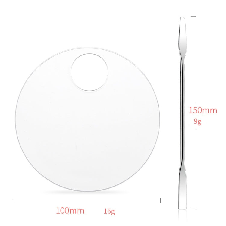 5 PCS Acrylic Makeups Manicure Transparent Palette With Color Stick, Specification: Round Plate+Stick