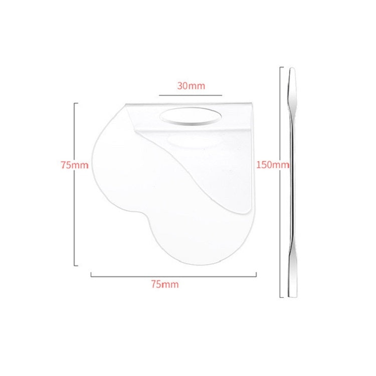 5 PCS Acrylic Makeups Manicure Transparent Palette With Color Stick, Specification: Love Plate+Stick