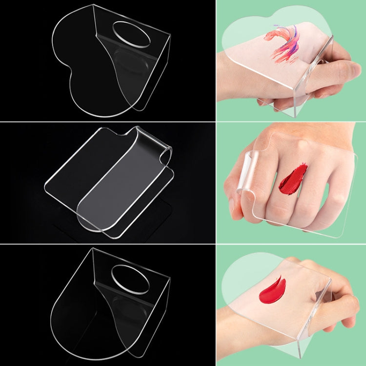 5 PCS Acrylic Makeups Manicure Transparent Palette With Color Stick, Specification: Square Plate+Stick