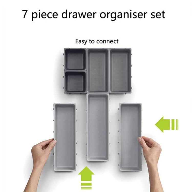 7PCS/Set Drawer Cutlery Tool Storage Combination Box(Gray)