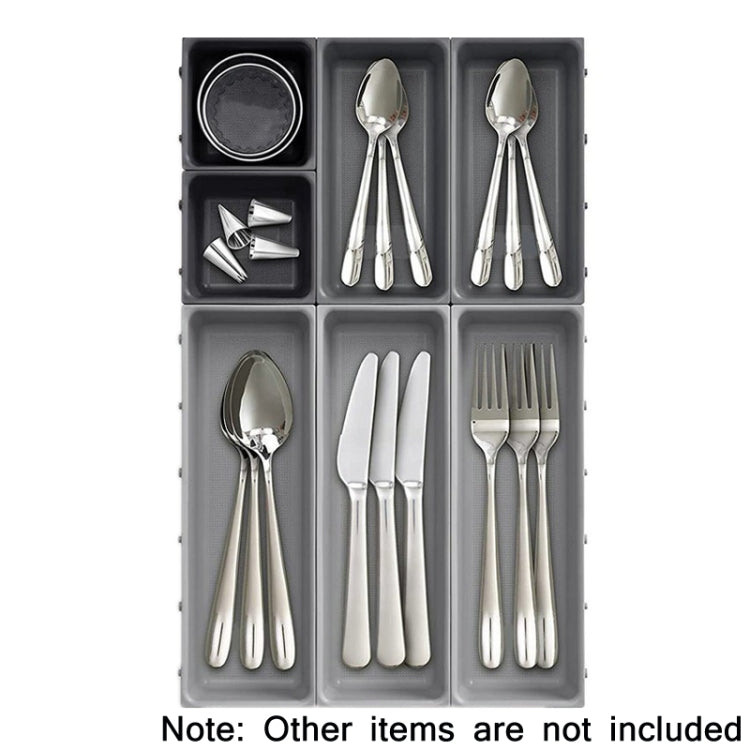 7PCS/Set Drawer Cutlery Tool Storage Combination Box(Gray)