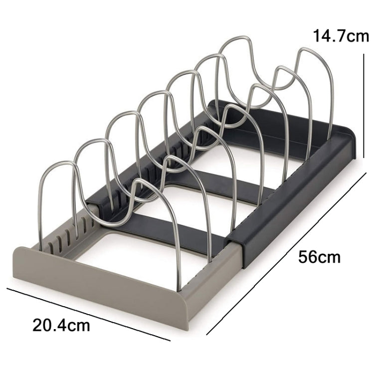 Kitchen Utensils Pot Drain Storage Rack(Grey)