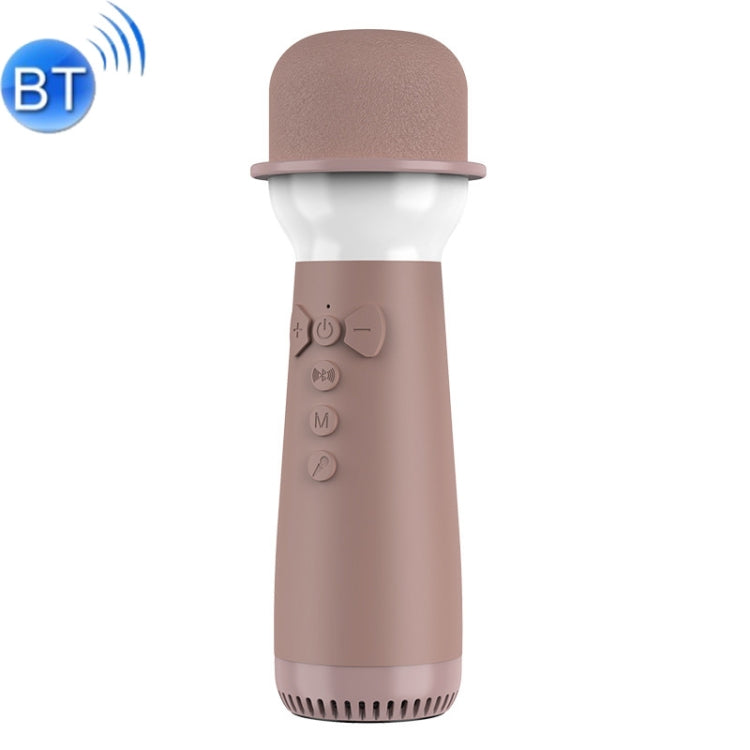 MC-003 Wireless Bluetooth Live Microphone with Audio Function(Brown)