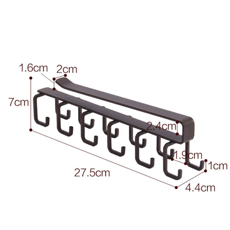 Hole-free Hanging Cup Holder Clip-type Double-row  Hook Frame