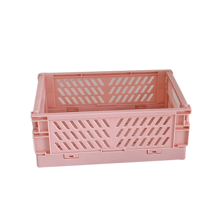 3 PCS Student Desktop Organizer Folding Plastic Storage Box, Size: Small (Pink)