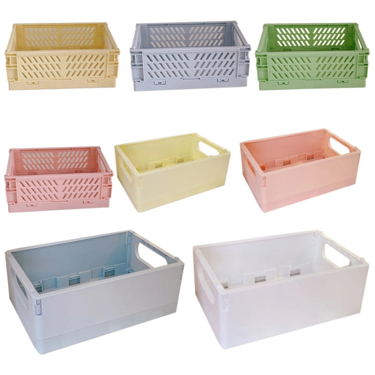3 PCS Student Desktop Organizer Folding Plastic Storage Box, Size: Large (Light Pink)