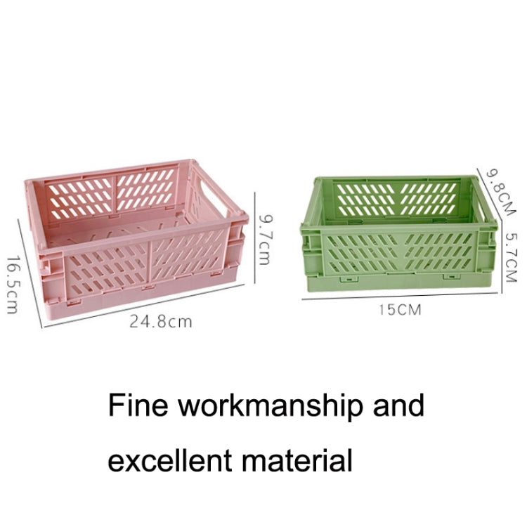 3 PCS Student Desktop Organizer Folding Plastic Storage Box, Size: Large (Light Pink)