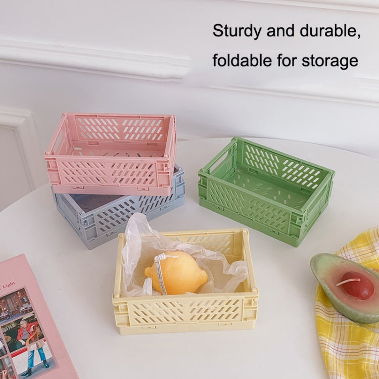 3 PCS Student Desktop Organizer Folding Plastic Storage Box, Size: Large (Light Pink)