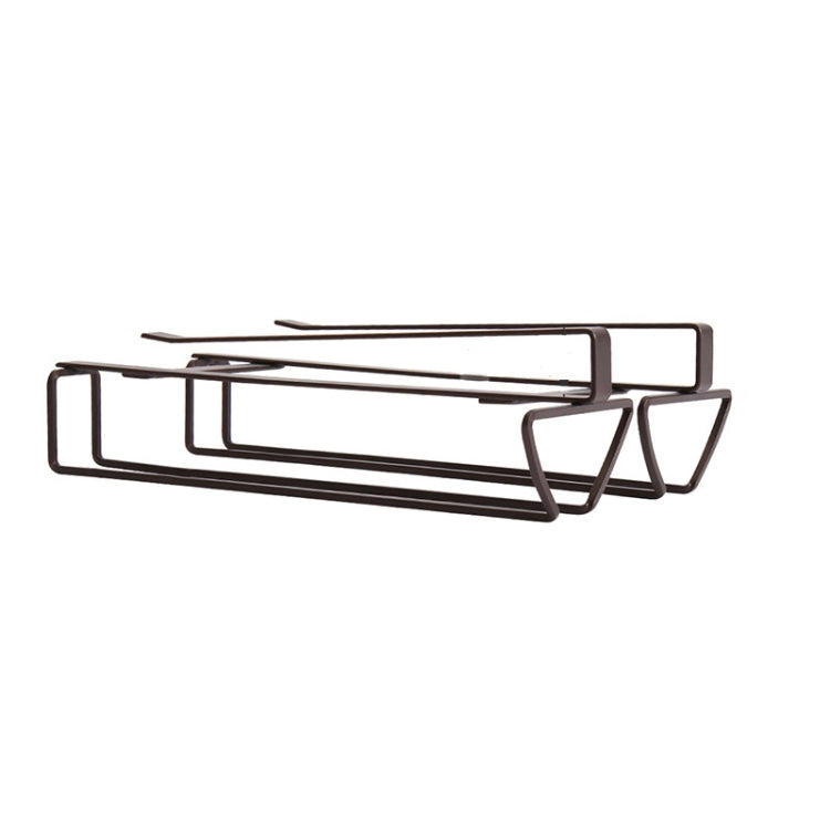 Free Punch Cabinet Wrought Iron Wine Glass Holder Upside Down Rack,Style: Double Row