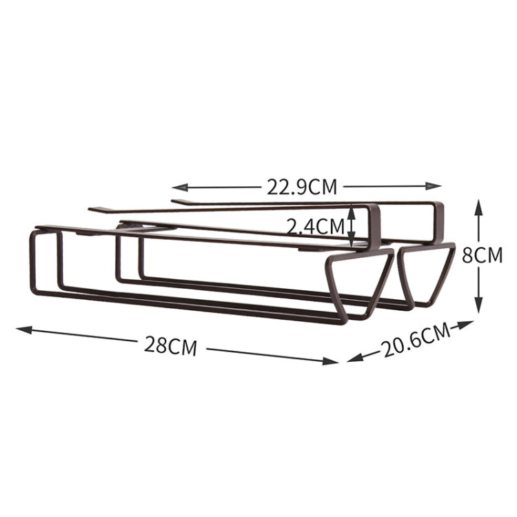 Free Punch Cabinet Wrought Iron Wine Glass Holder Upside Down Rack,Style: Double Row