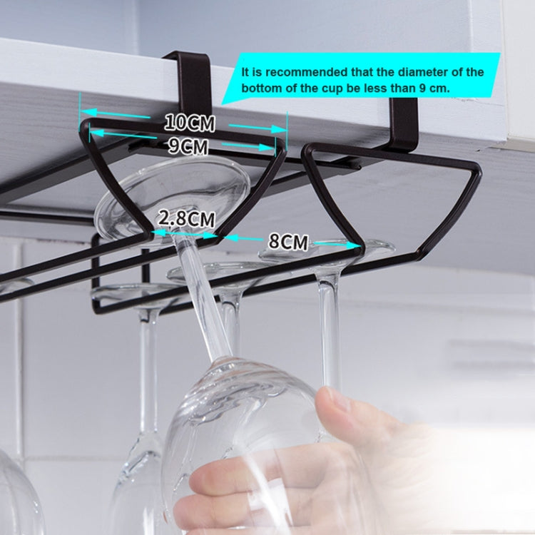 Free Punch Cabinet Wrought Iron Wine Glass Holder Upside Down Rack,Style:  Three-row