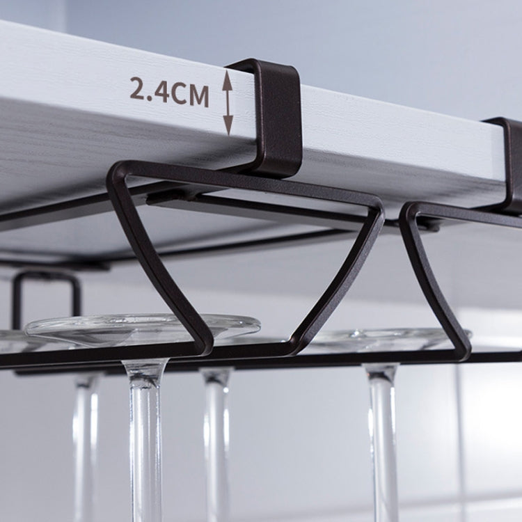Free Punch Cabinet Wrought Iron Wine Glass Holder Upside Down Rack,Style:  Three-row