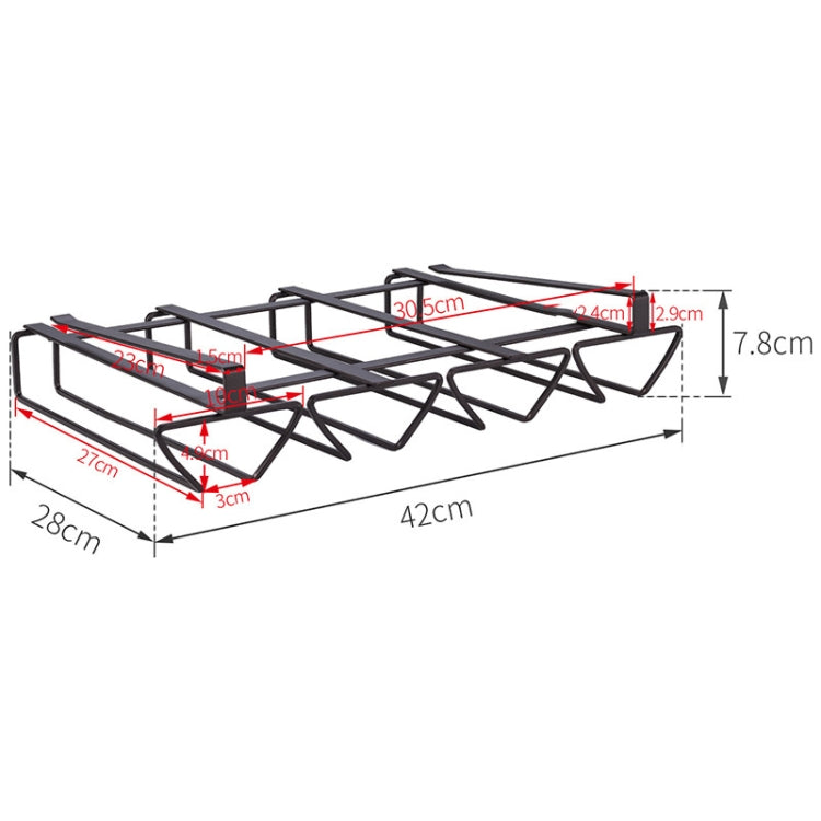Free Punch Cabinet Wrought Iron Wine Glass Holder Upside Down Rack,Style: Four-row