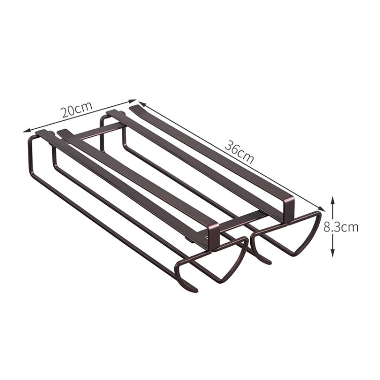 Free Punch Cabinet Wrought Iron Wine Glass Holder Upside Down Rack,Style: Lengthen Double Row
