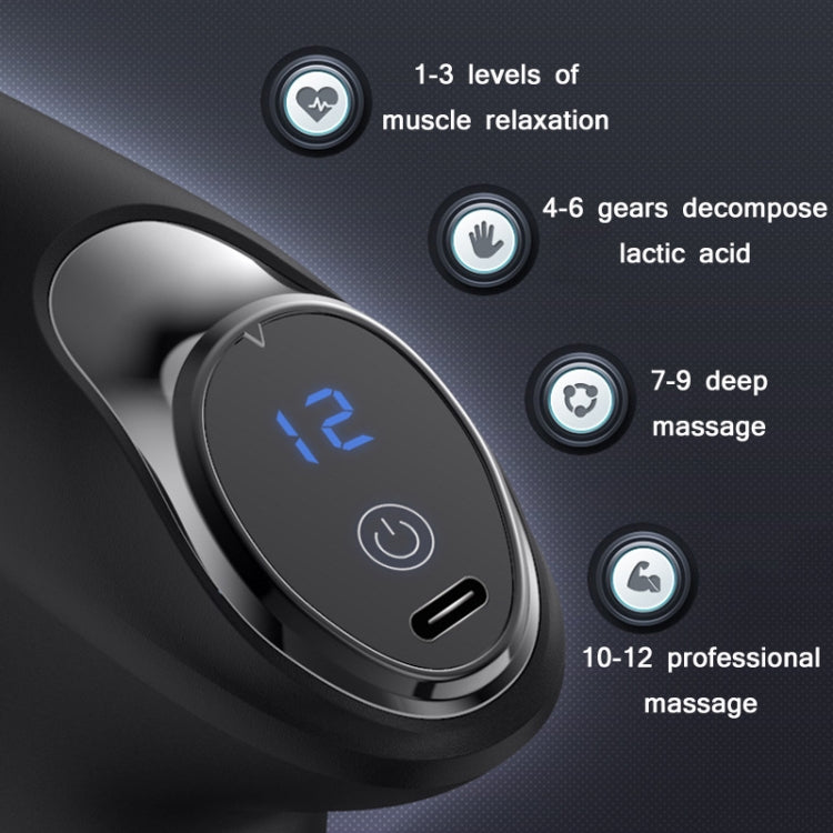 PS818 Variable Speed Vibrating Mini Muscle Fascia Relax Massager, Specification: 12 Gear (Black)