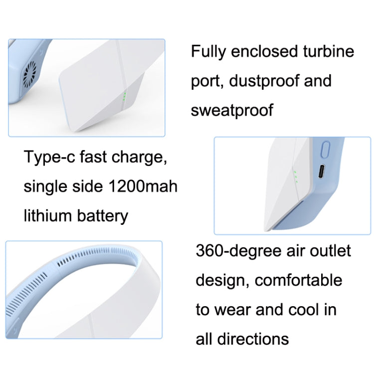 F58 Sports Quiet Portable USB Hanging Neck Bladeless Fan