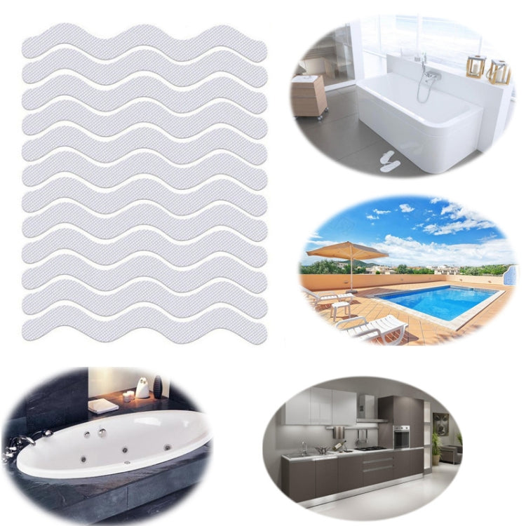 48 PCS Wavy Shaped Safety Bathtub Non-Slip Sticker, Specification:  1.3 x 18cm