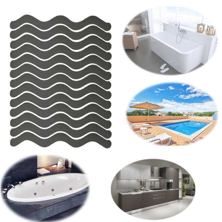 48 PCS Wavy Shaped Safety Bathtub Non-Slip Sticker, Specification:  1.3 x 18cm