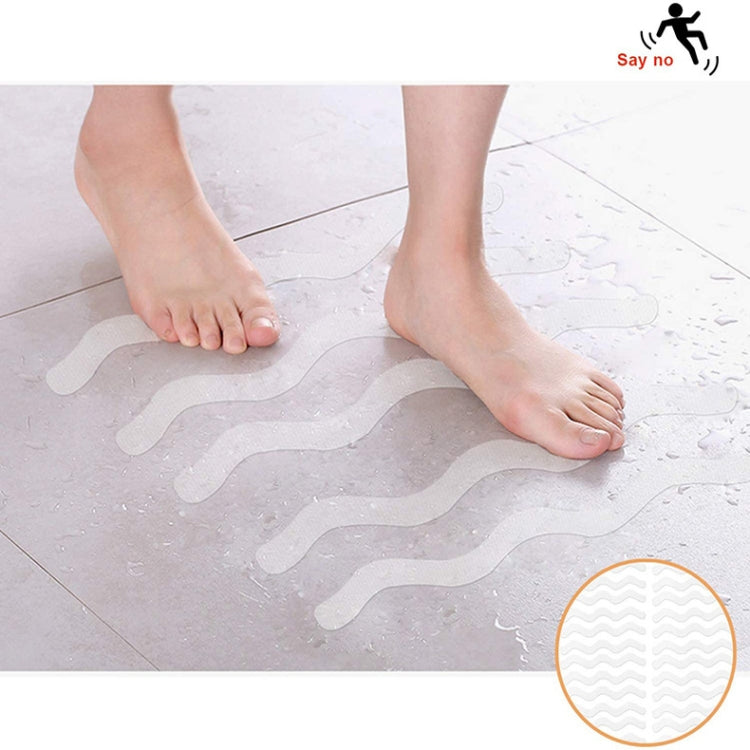 48 PCS Wavy Shaped Safety Bathtub Non-Slip Sticker, Specification:  1.3 x 18cm