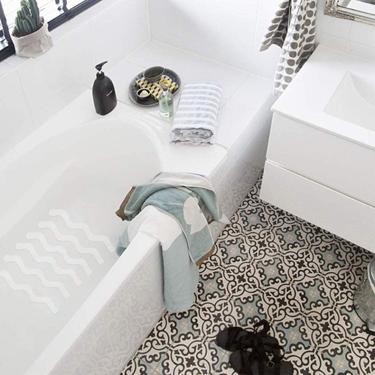 48 PCS Wavy Shaped Safety Bathtub Non-Slip Sticker, Specification:  1.3 x 18cm