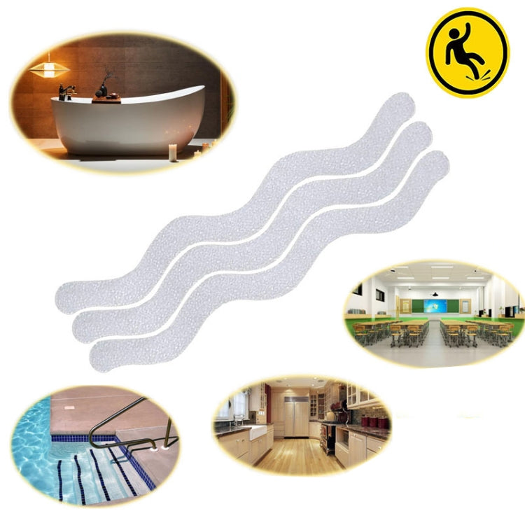 48 PCS Wavy Shaped Gravel Pattern Bathtub Non-Slip Sticker, Specification: 1.3 x 18cm
