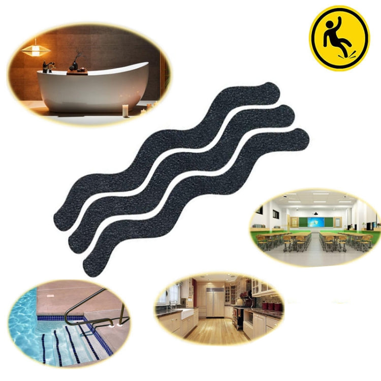 48 PCS Wavy Shaped Gravel Pattern Bathtub Non-Slip Sticker, Specification: 1.3 x 18cm