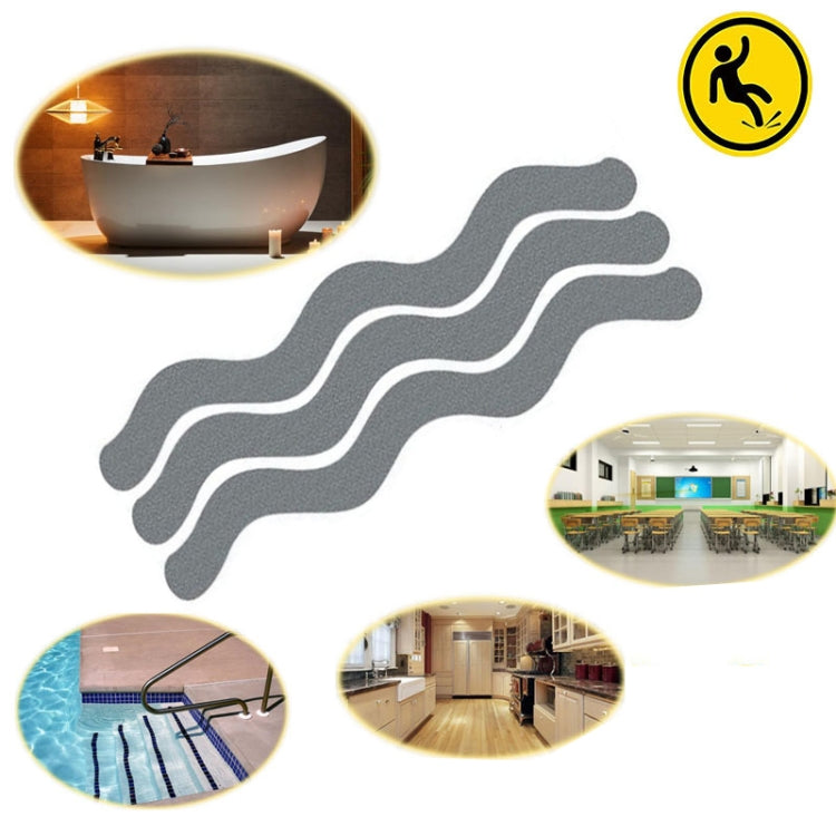 48 PCS Wavy Shaped Gravel Pattern Bathtub Non-Slip Sticker, Specification: 1.3 x 18cm