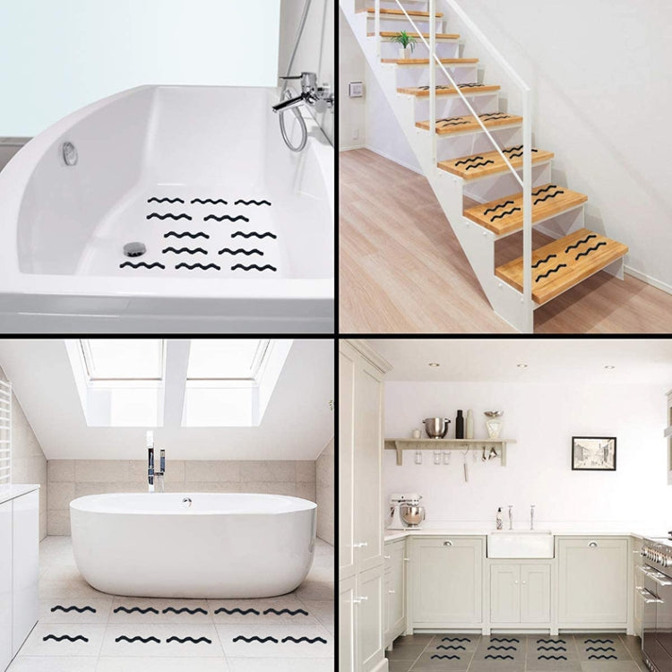 48 PCS Wavy Shaped Gravel Pattern Bathtub Non-Slip Sticker, Specification: 1.3 x 18cm