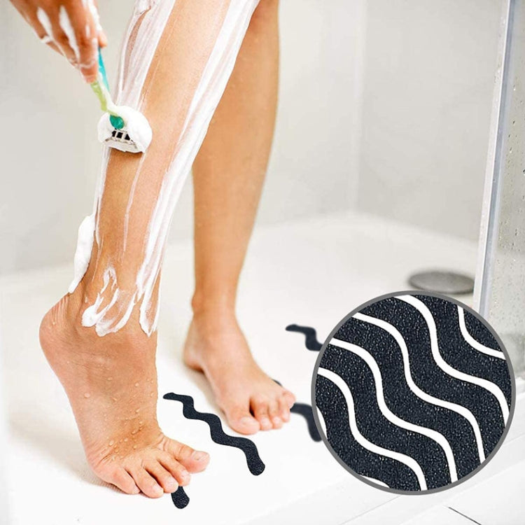 48 PCS Wavy Shaped Gravel Pattern Bathtub Non-Slip Sticker, Specification: 1.3 x 18cm