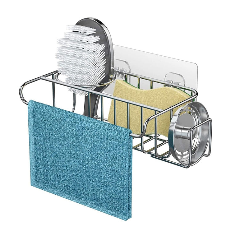 Sink Stainless Steel Drain Rack Wall-mounted Sponge Rag Soap Rack