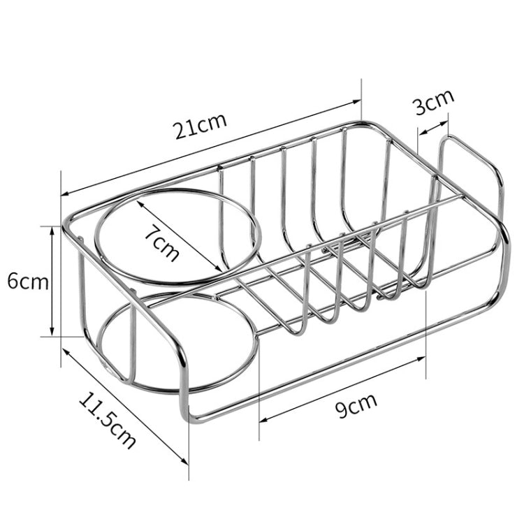 Sink Stainless Steel Drain Rack Wall-mounted Sponge Rag Soap Rack