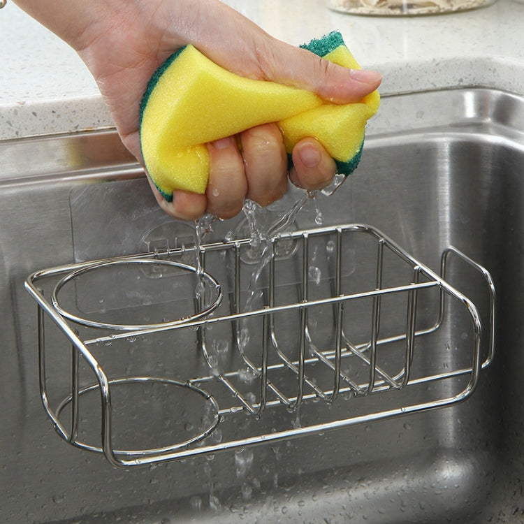 Sink Stainless Steel Drain Rack Wall-mounted Sponge Rag Soap Rack