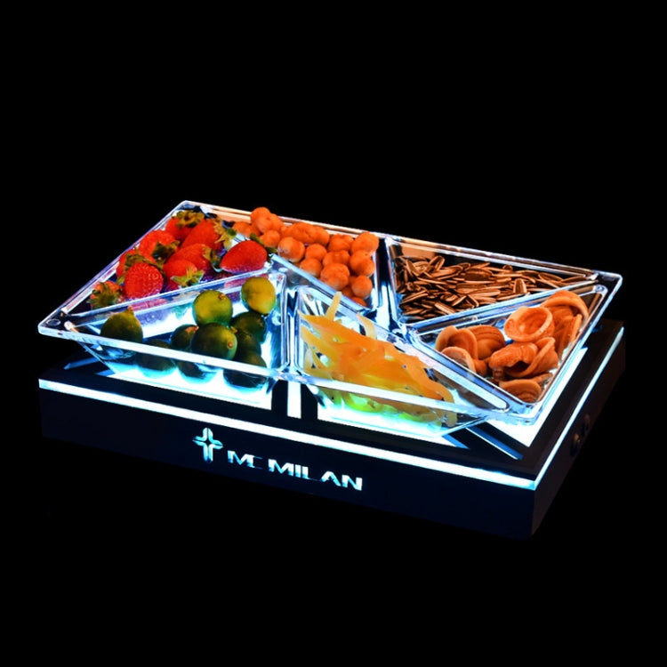 6 In 1 Multifunctional Compartmental Luminous Fruit Tray, Style: Luminous Base + Disc