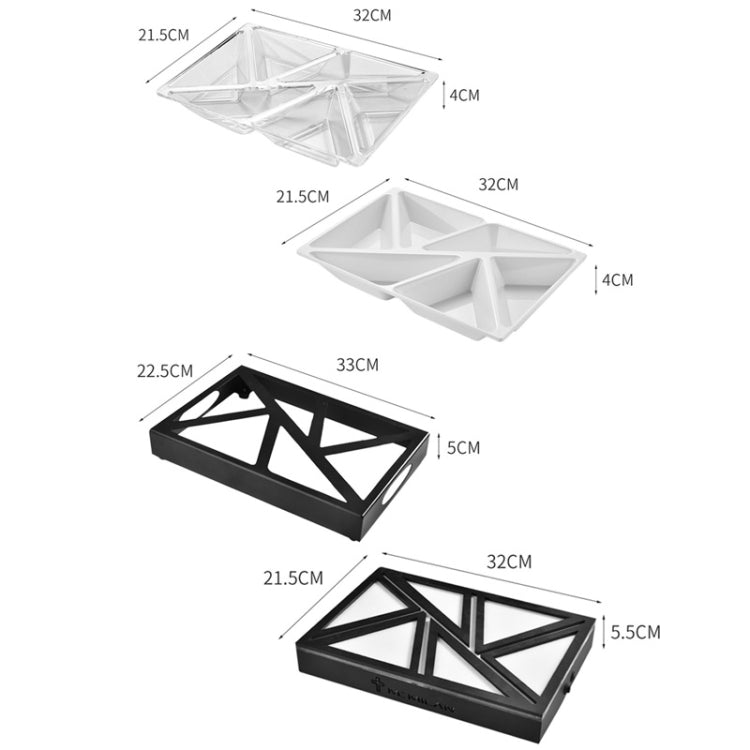 6 In 1 Multifunctional Compartmental Luminous Fruit Tray, Style: Luminous Base + Disc