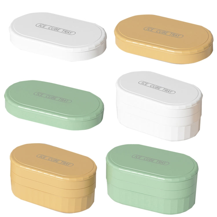 2 PCS Food Grade Silicone Dust-proof and Odor-proof Ice Cube Mold, Style: 1 Layer (Vitality Yellow)