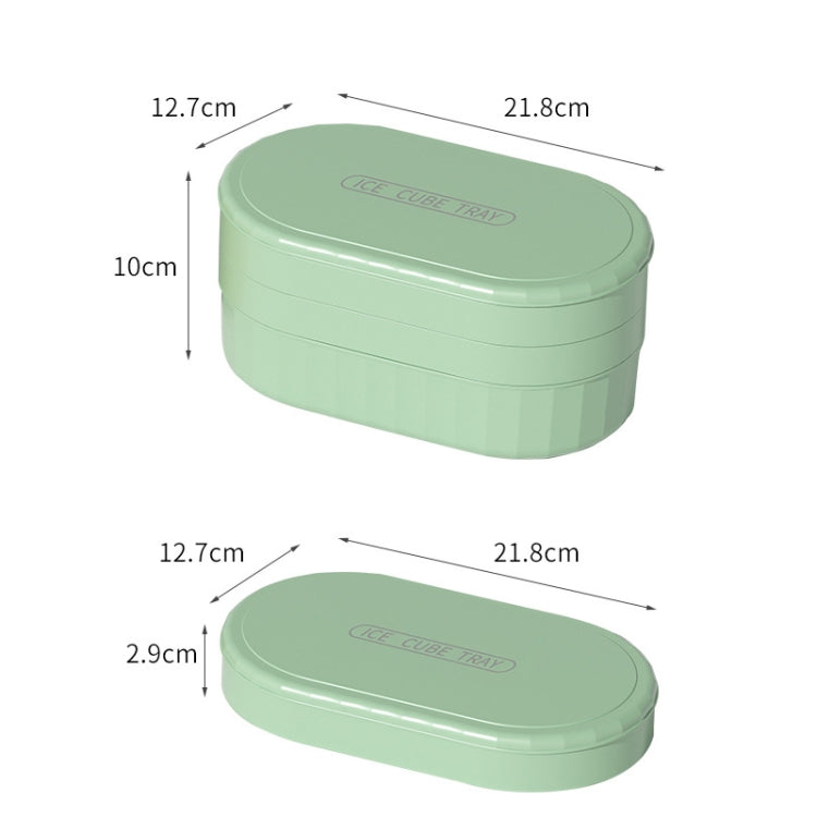2 PCS Food Grade Silicone Dust-proof and Odor-proof Ice Cube Mold, Style: 1 Layer (Fresh Green)