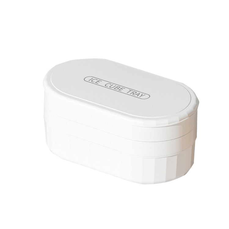 2 PCS Food Grade Silicone Dust-proof and Odor-proof Ice Cube Mold, Style: 2 Layer (Porcelain White)