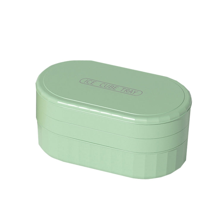 2 PCS Food Grade Silicone Dust-proof and Odor-proof Ice Cube Mold, Style: 2 Layer (Fresh Green)