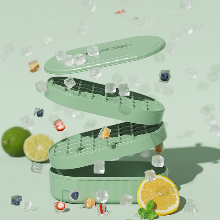 2 PCS Food Grade Silicone Dust-proof and Odor-proof Ice Cube Mold, Style: 2 Layer (Fresh Green)