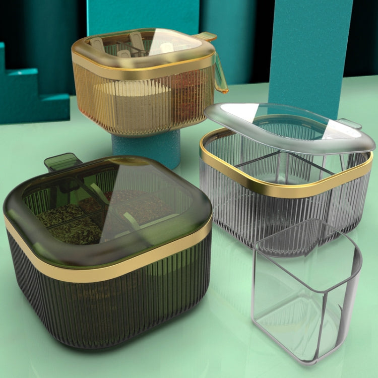 PET Seasoning Box Combination Set Kitchen Storage Box(Gold)
