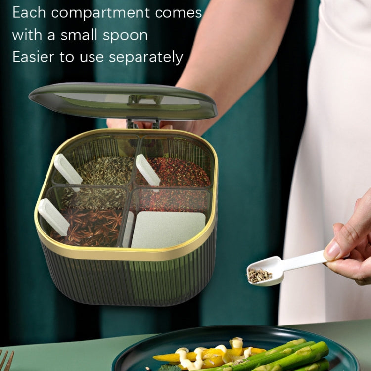 PET Seasoning Box Combination Set Kitchen Storage Box(Gold)