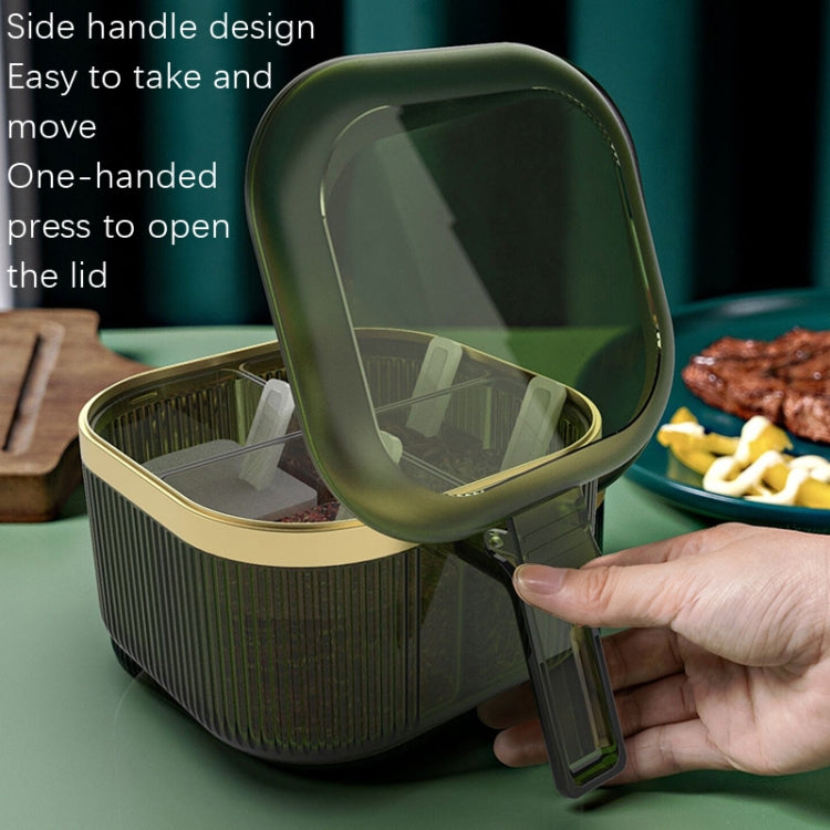 PET Seasoning Box Combination Set Kitchen Storage Box(Gold)