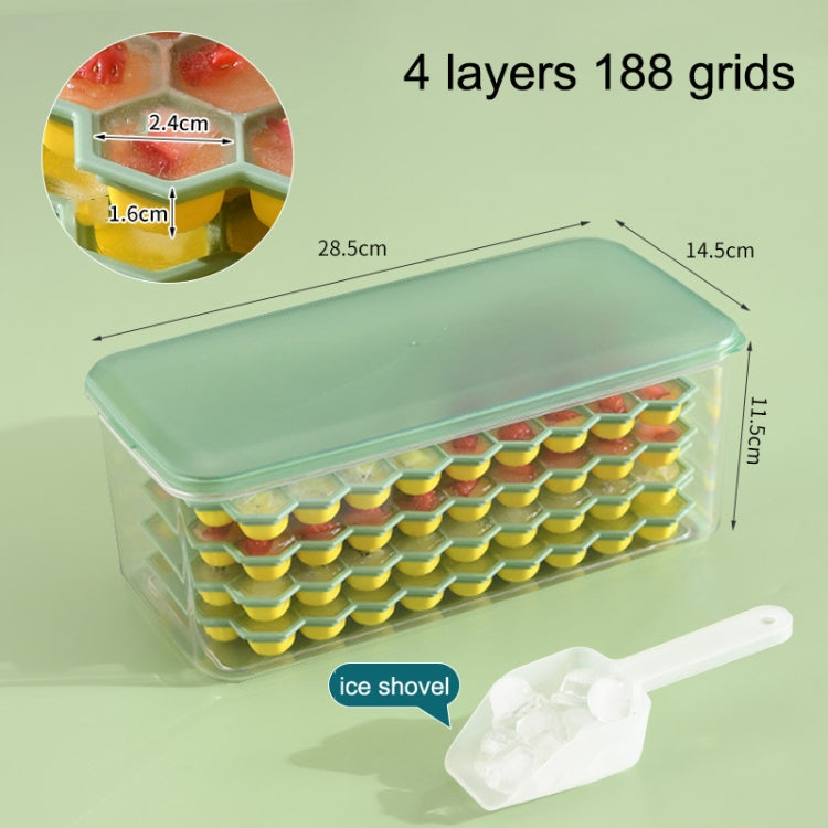 Honeycomb Ice Tray Mould Soft Bottom Silicone Ice Box, Specification: 4 Layers