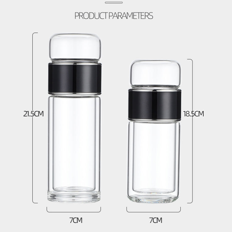 300ml Tea Water Separation Tea Cup Double Layer Glass Cup Business Office Water Cup